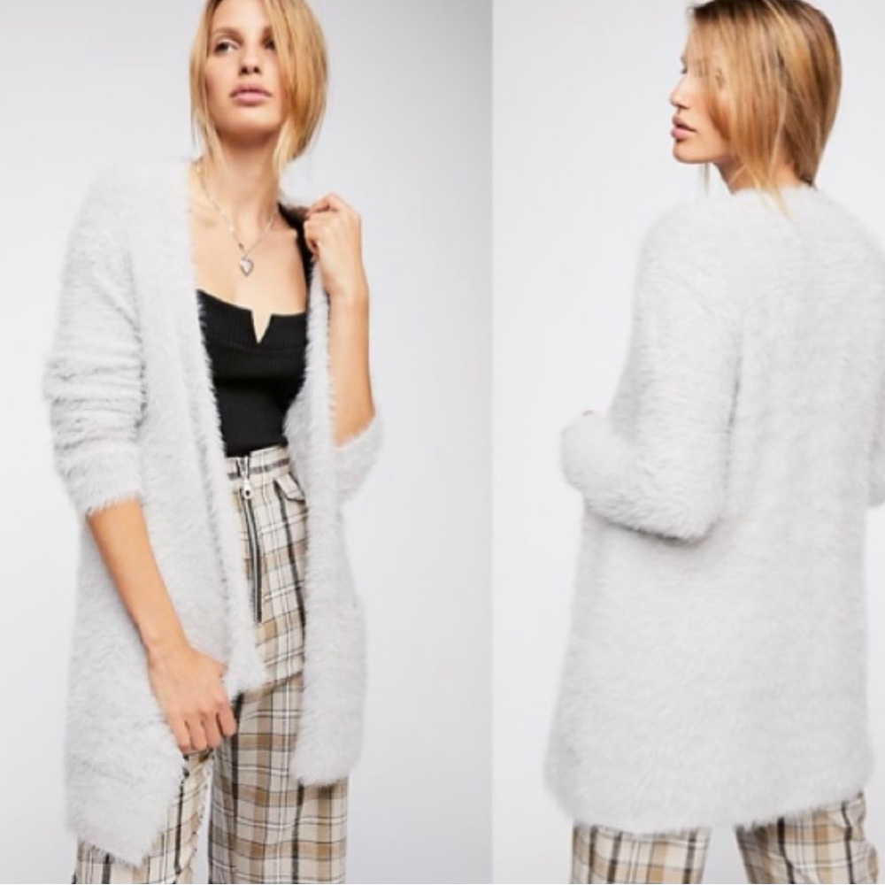 Free people faux fur cardigan